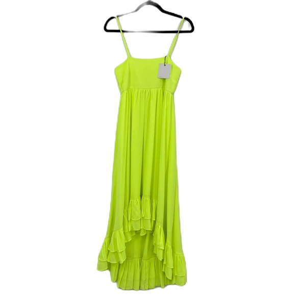 Kleid For Her Dresses & Skirts - NWT Kleid For Her Neon Yellow High Low Midi Maxi Dress Asymmetrical Size XS
